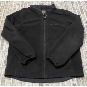 Simms Fishing Men's Windstopper Fleece Jacket‎ Medium Full Zip Black Gray Gore